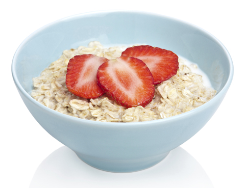 Haferflocken mit Erdbeeren