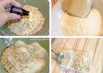 Wie macht man Badesäckchen mit Haferflocken?