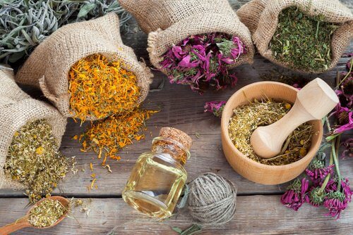 Duftspender-mit-aromatischen-Kräutern-und-Trockenblumen