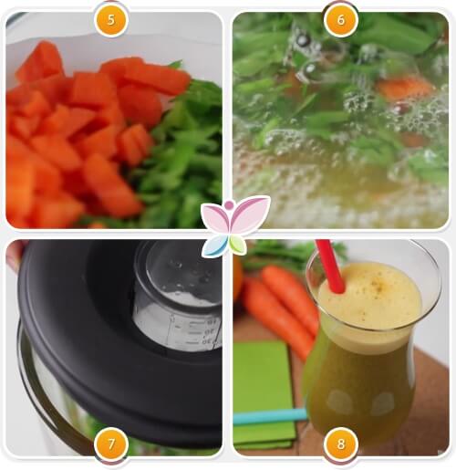 Karotten-Orangen-Saft-Zubereitung