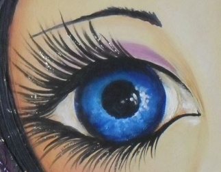 Große pupillen blaue augen