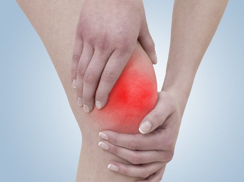Das Knie ist entzündet