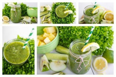 Beruhigendes Mixgetränk aus Ananas, Minze, Apfel und Zitrone