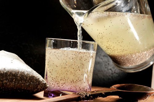 Wasser mit Chia und Zitrone zum Abnehmen