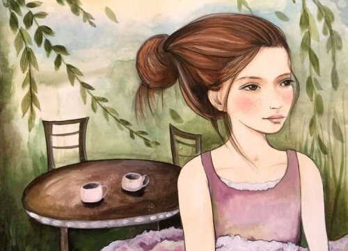positive Frau im Garten
