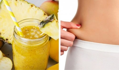 Mixgetränk mit Sellerie und Ananas zum Abnehmen