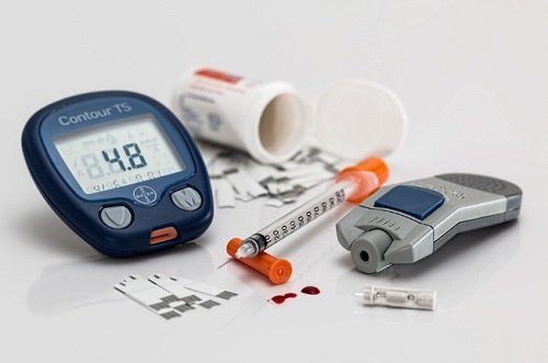 Messgerät und Insulinspritze für Diabetes