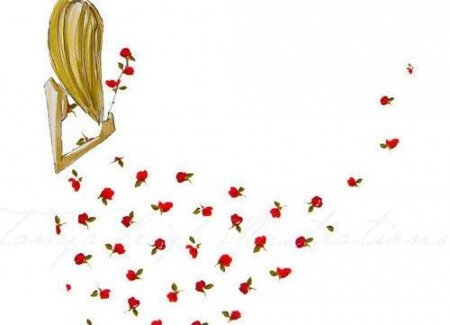 Frau mit Rosen