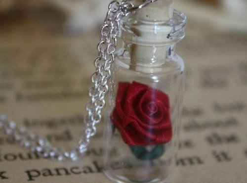 Rose in Glasfläschchen