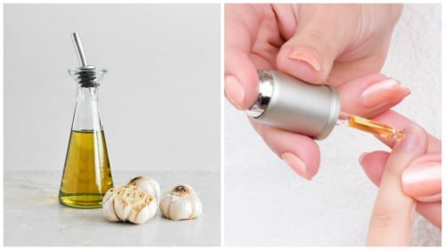 Hausmittel aus Öl und Knoblauch für harte Nägel