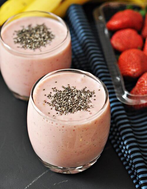 Smoothie aus frischen Erdbeeren