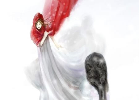 Frau mit Wolf hat Ängste