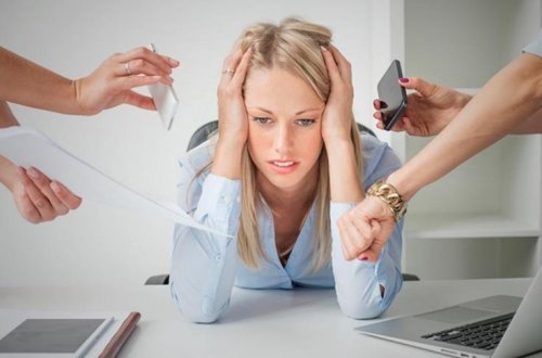 Frau unter Stress
