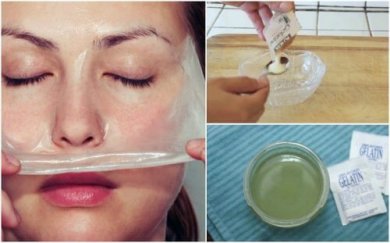 Maske aus Gelatine und Milch gegen schwarze Poren