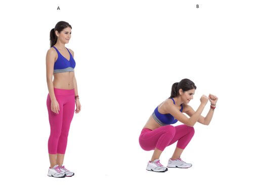 Sprung-Kniebeugen für das Beinmuskeltraining