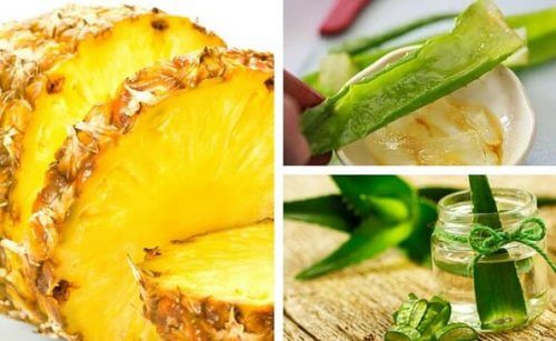 Detox-Getränke mit Ananas und Aloe Vera