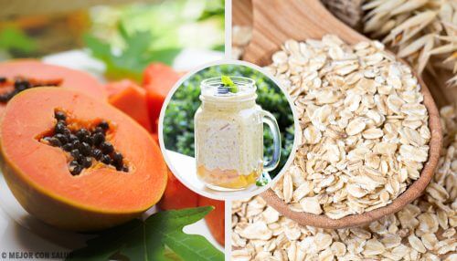 Verdauungsfördernder Drink mit Papaya, Apfel und Hafer Verdauungsfördernder Drink mit Papaya, Apfel und Hafer