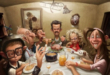 toxische Familien beim Essen