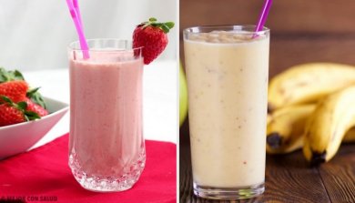 5 Frühstücksdrinks mit Banane und Erdbeeren