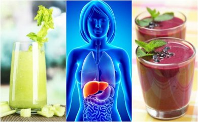 4 Mixgetränke mit Obst und Gemüse zur Reinigung der Leber
