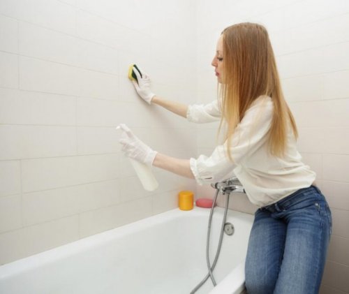 Reinigung des Badezimmers, wenn Schimmelpilz vorhanden ist