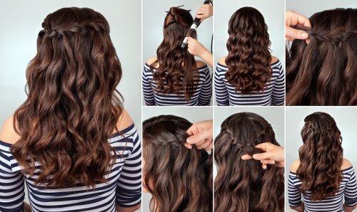 Einfach Flechtfrisuren machen mit einem Haarkranz