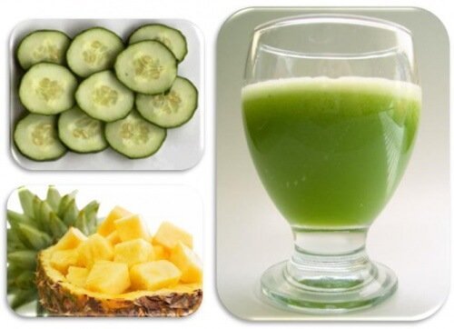 Ideales Gewicht mit Ananas-Gurken-Saft