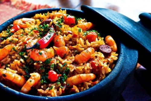 Köstliches Rezept für chinesischen Reis und Shrimps