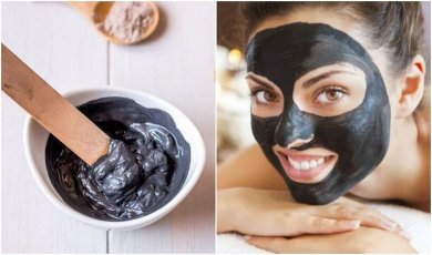 Schwarze Gesichtsmaske gegen Pickel und Mitesser