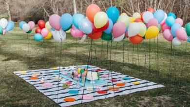 Luftballons im Garten