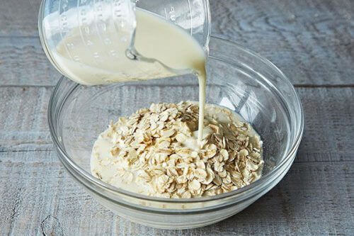 Peelings mit Reis: Hafer