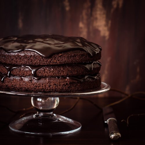 Schokoladenkuchen und Schokocreme