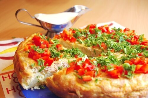 Leckere gefülltes Omelette