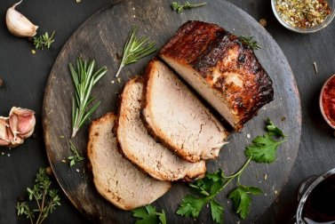 Schweinelende mit Blauschimmelkäse