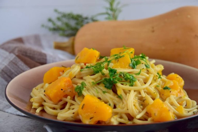 Leckeres Rezept für Spaghetti mit Kürbis