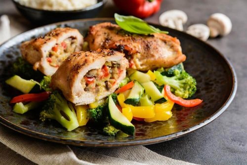 Kartoffeln und Gemüse - Hühnchen