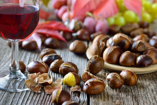 wein und kastanien