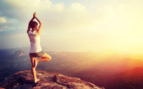 Yoga beim Sonnenaufgang