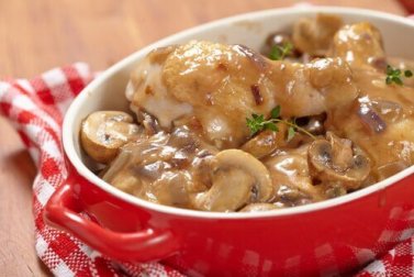 Rezept für Kartoffeln mit Pilzsoße