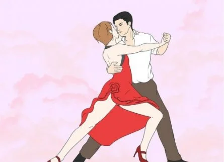 Tanztherapie: Zeichnung eines tanzend Paars.