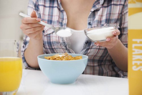 Cornflakes mit Zucker