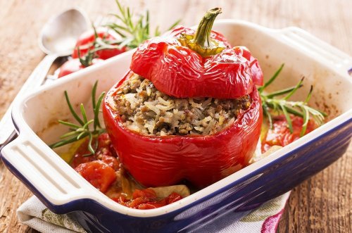 Gefüllte Paprika mit Quinoa: sehr lecker!