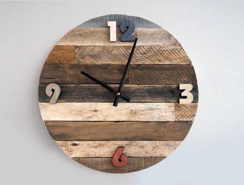 Du kannst eine rustikale Uhr aus einem runden Baumstück herstellen