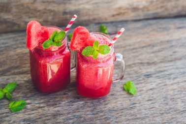 Sorbet aus Erdbeeren und Wassermelone