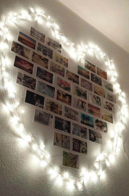 Ordne deine liebsten Familienfotos in Herzform an