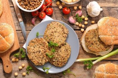 Super Veggie-Burger aus Linsen und Pilzen