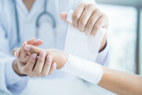 Wie wird ein verstauchtes Handgelenk behandelt?