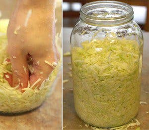 Hausgemachtes Sauerkraut im Glas