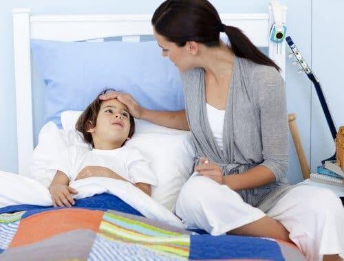 Beschwerden beim Atmen - Kind im Bett