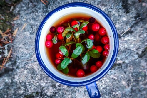 Tee frische Cranberrys